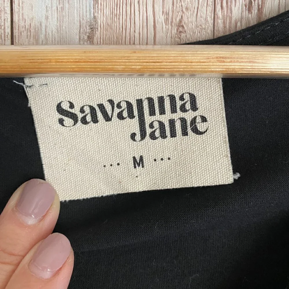 Savanna Jane Maci Embroidered Long Sleeve Boho Top Size Medium